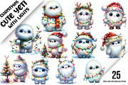 Christmas Cute Yeti Clipart, an Illustration by DreamArtGraphic (Thumbnail 1 of 6)