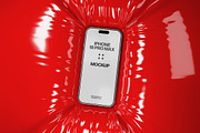 iPhone 18 Pro Max Mockup on Vinyl, an iPhone Mockup by Design Squad (Thumbnail 1 of 2)
