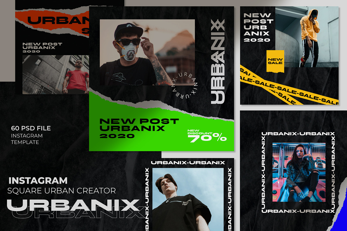 Urbanix 60 Instagram Post Template, a Social Media Template by Compaq_Creative (Photo 2 of 8)