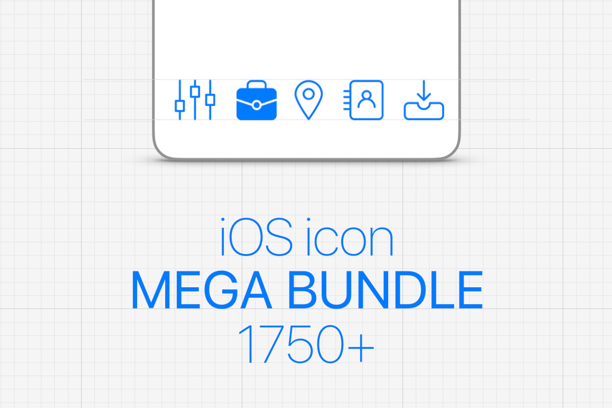 iOS Icon Mega Bundle 1750+, a Solid Icon by IconUncle (Photo 1 of 3)