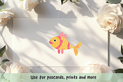 Cute sea animals set, an Animal Illustration by JulyGart (Thumbnail 3 of 6)