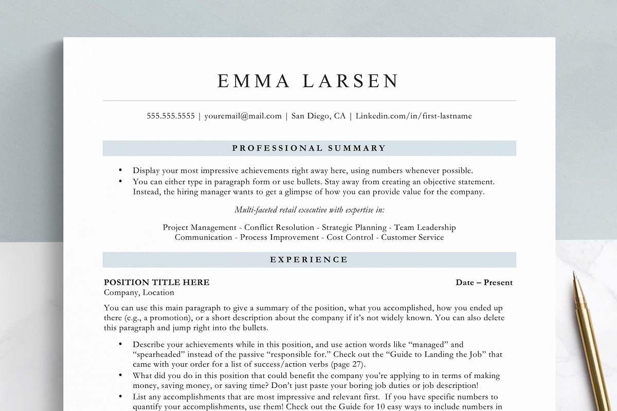 ATS Friendly Resume Template, a Resume Template by Get Landed (Photo 8 of 9)