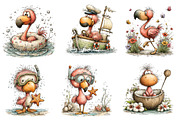 Whimsical Summer Flamingo Clipart, an Illustration by Dream Creation (Thumbnail 4 of 6)