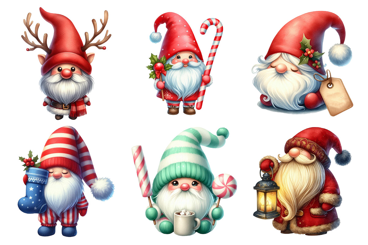 Christmas Gnome Sublimation Clipart, an Illustration by Daily.Designs (Photo 3 of 5)