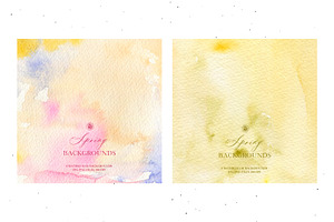 Spring Backgrounds - Watercolor Set