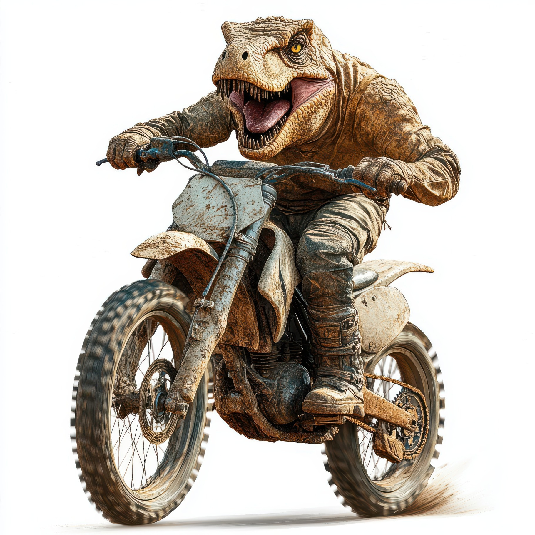 Tyrannosaurus Rex Motocross Rider Mu, an Abstract Photo by Pixeness Studio