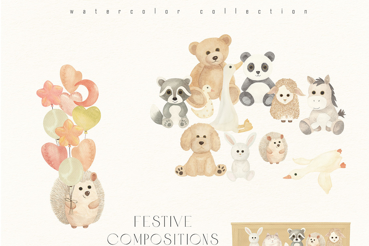 Baby Shower Plush Toys Set, a Decorative Illustration by Sunshine Art (Photo 4 of 11)