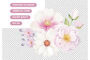 Watercolor Elegant Pink Flowers, an Illustration by TatiMockup (Thumbnail 4 of 4)
