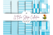 Light Blue Stripe Seamless Set, a Pattern Graphic by Earley Bird Design Studio (Thumbnail 1 of 8)