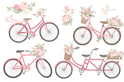 Soft Pink Floral Bicycles Clipart, an Illustration by Amanda Ilkov (Thumbnail 5 of 5)