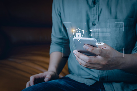 Business woking with technology