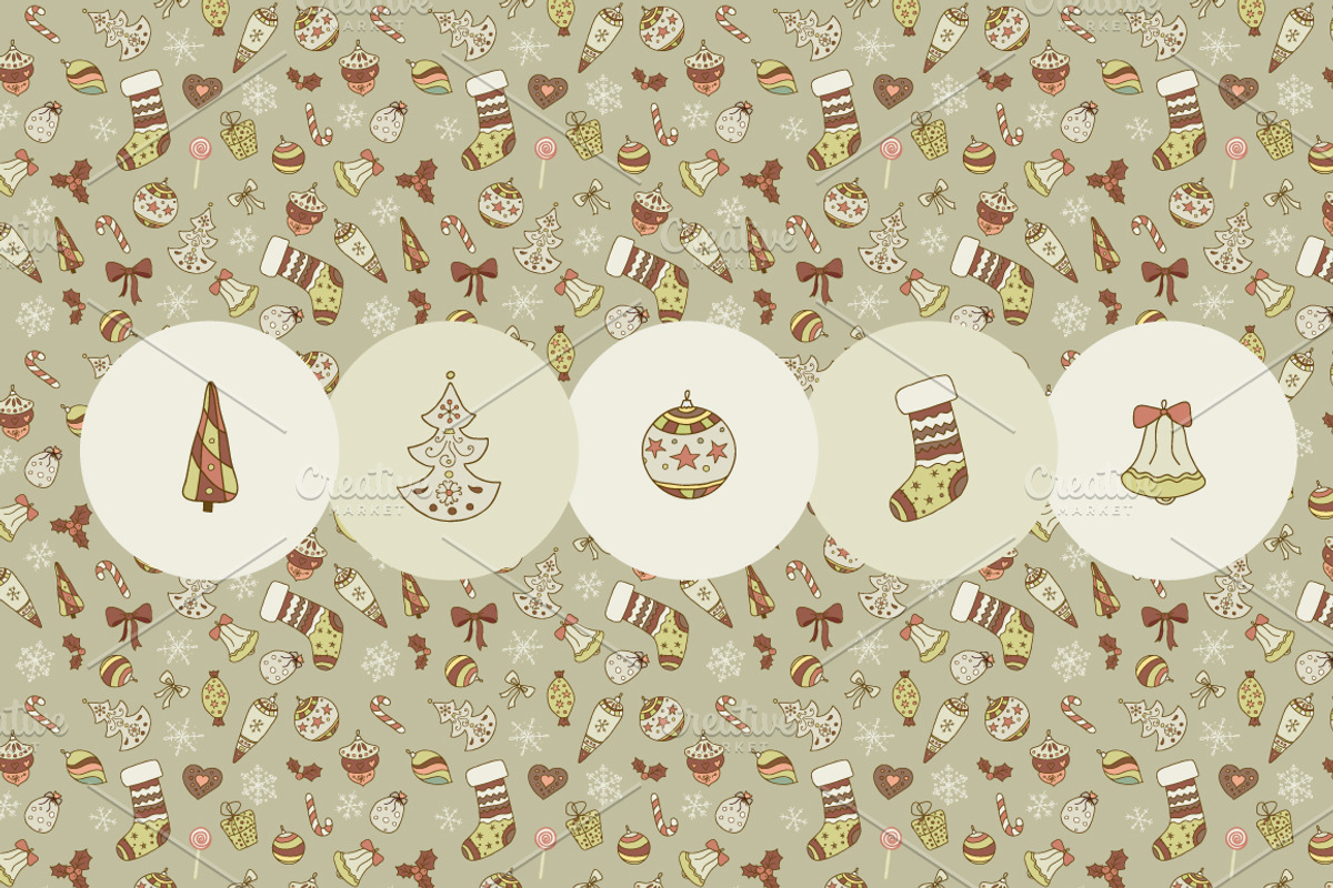 Christmas seamless patterns preview 2
