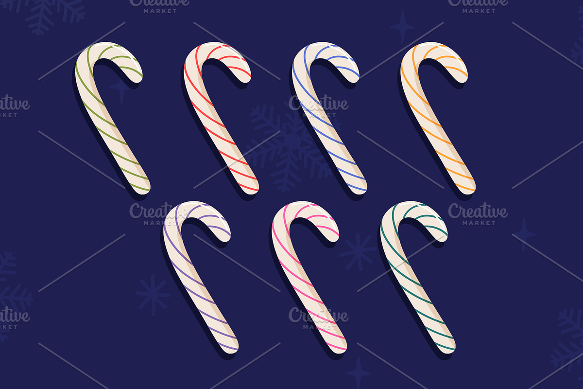 Christmas candy cane lollipops, a Seasonal Illustration by Elen_Art (Photo 3 of 3)