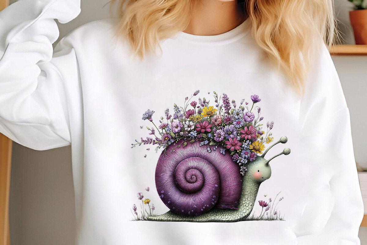 Whimsical Spring Snail Clipart, an Illustration by designcity5 (Photo 3 of 5)