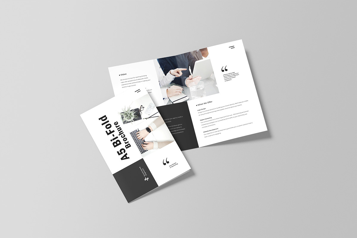 A5 Bifold Brochure Mockup, a Print Template by graphicsecond