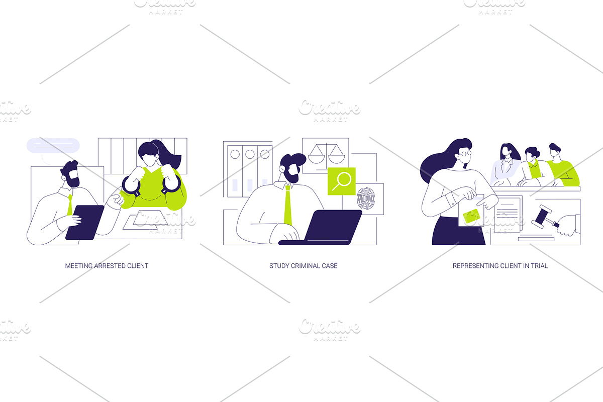 Criminal lawyer isolated cartoon, a Finance Illustration by Visual Generation
