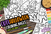 Cute Halloween Coloring Pages, an Animal Illustration by Jocularity Art (Thumbnail 1 of 3)