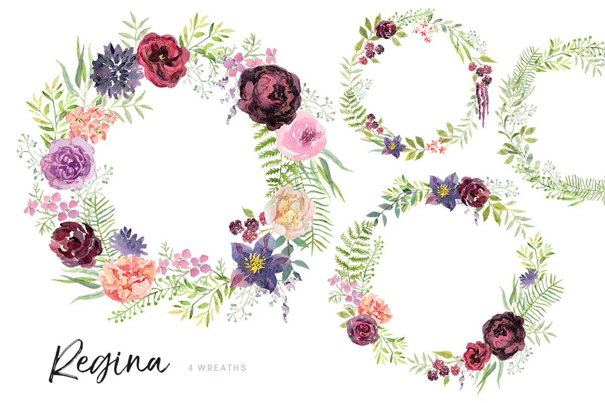 Regina watercolor floral collection, an Illustration by OJardin (Photo 3 of 5)