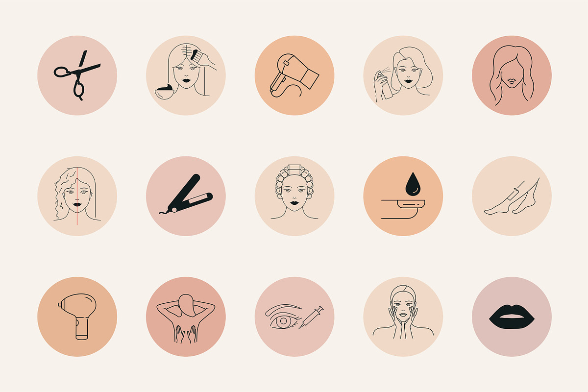 Beauty Salon Highlight Icons, an Icon by mayrum (Photo 2 of 6)