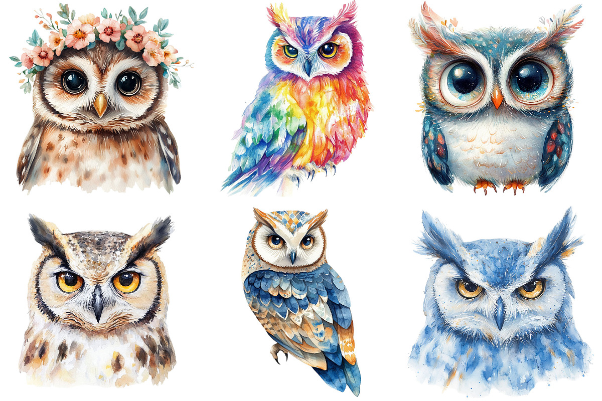Fantasy Owl Clipart Bundle, an Illustration by Pixels.Craft (Photo 3 of 5)