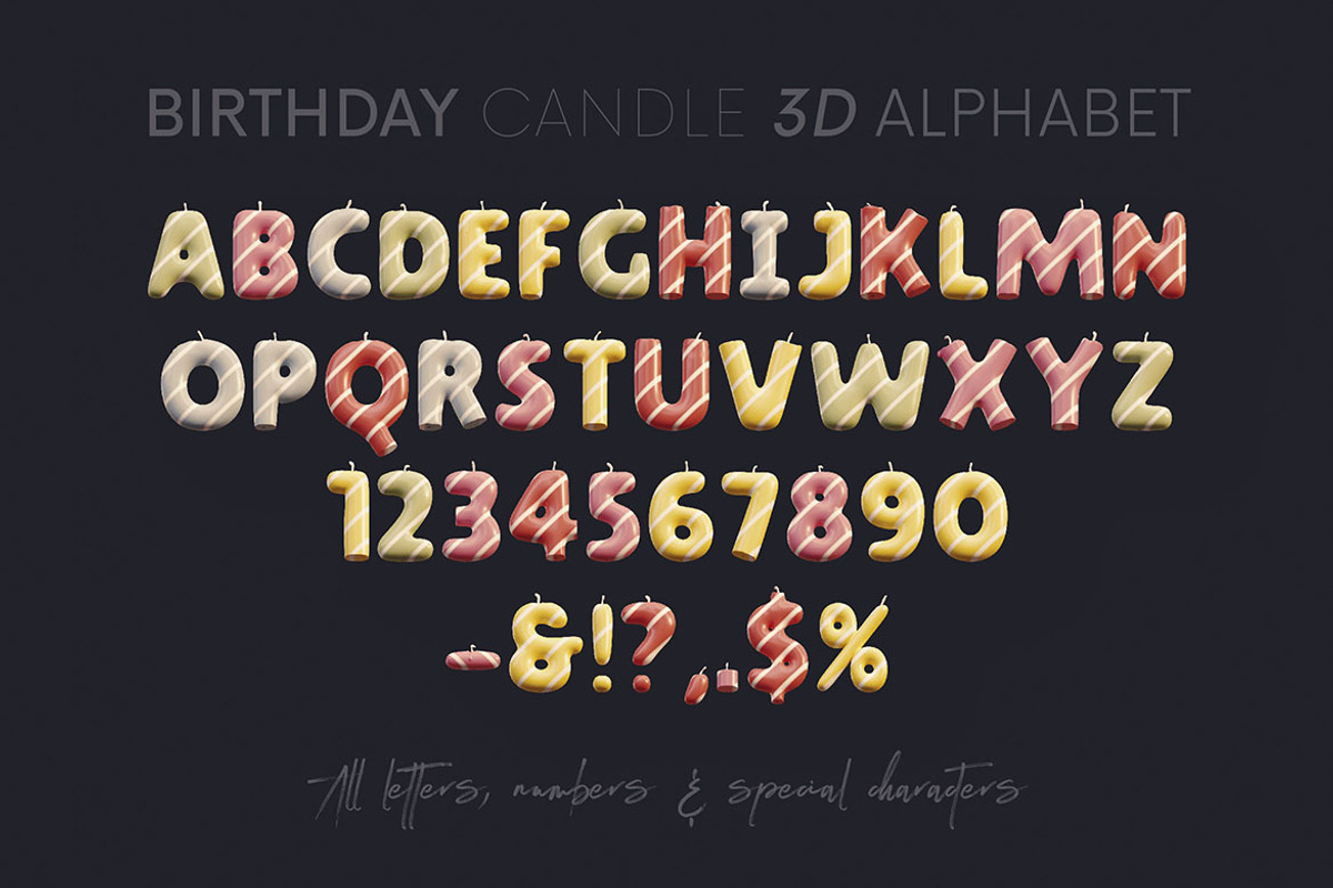 Birthday Candle - 3D Lettering, a Graphic by MIIM (Photo 8 of 8)