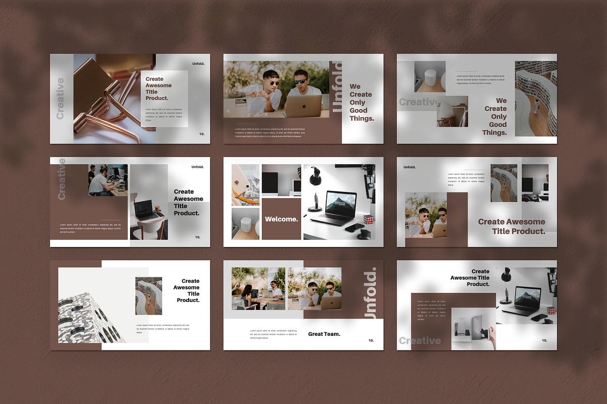 Unfold Creative PowerPoint Template, a Magazine Template by uiplus (Photo 3 of 5)