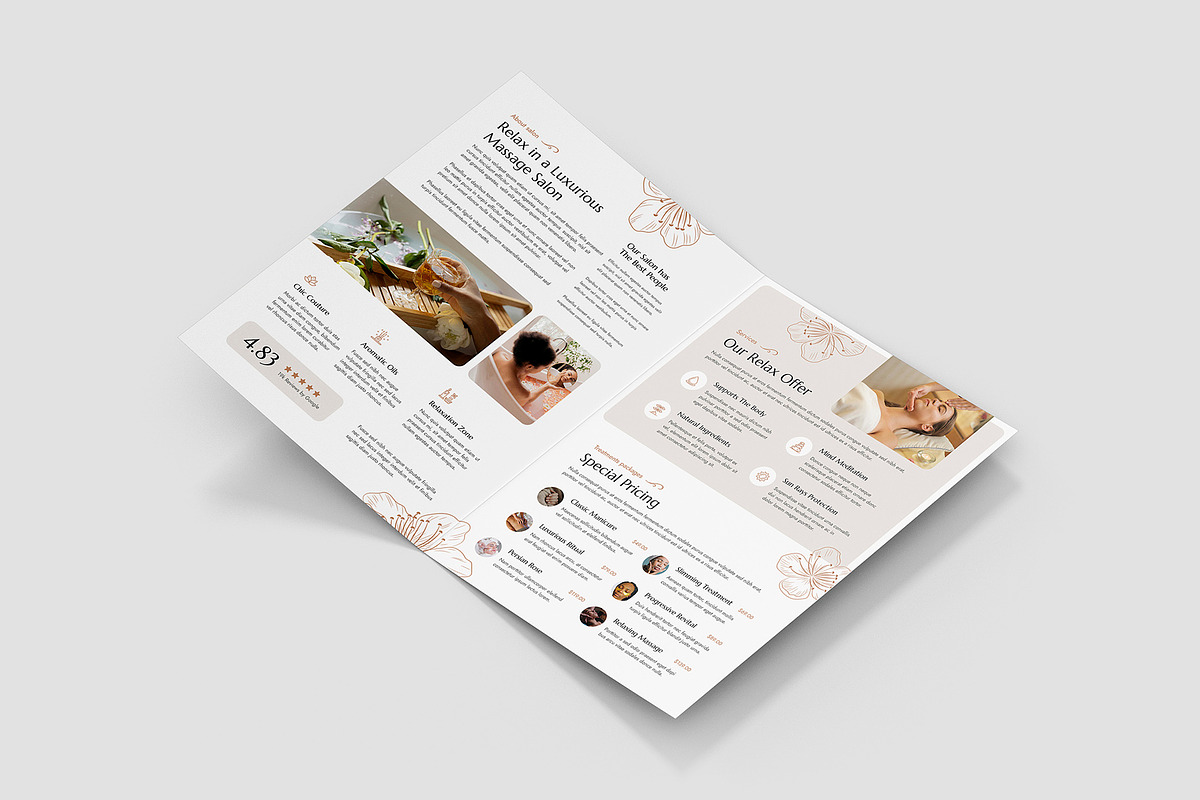 Spa Salon Brochure Bifold Canva, a Brochure Template by artbart (Photo 4 of 8)