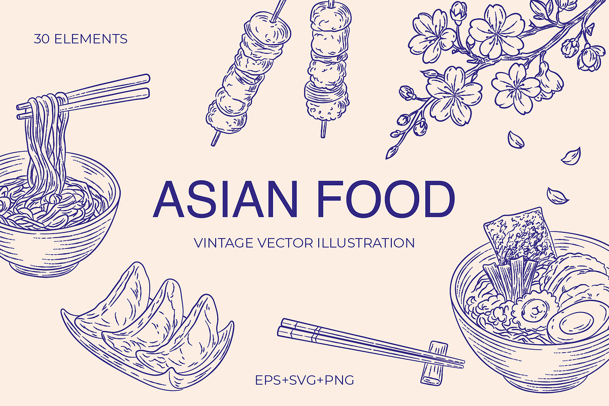 Ramen & Sushi Illustration Kit, a Food Illustration by Chaka_32 (Photo 1 of 5)