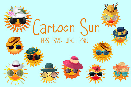 Summer Sun Set Illustrations
