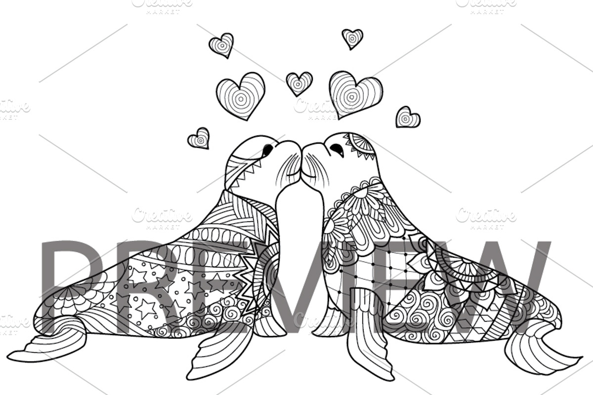 35 Valentine's coloring, an Animal Illustration by Somjai King (Photo 36 of 36)