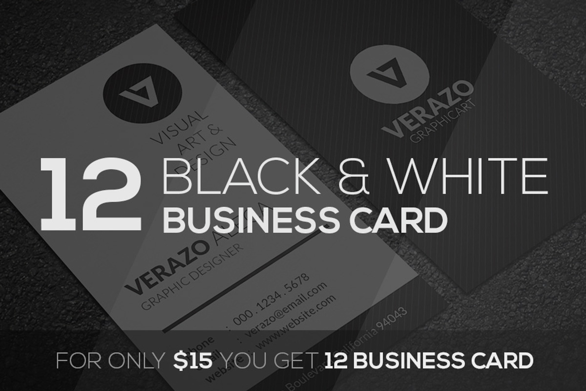 Black & White Business Card Bundle, a Business Card Template by Verazo (Photo 1 of 4)