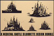 Medieval Castle Silhouette Bundle, an Illustration by hafijul (Thumbnail 1 of 9)
