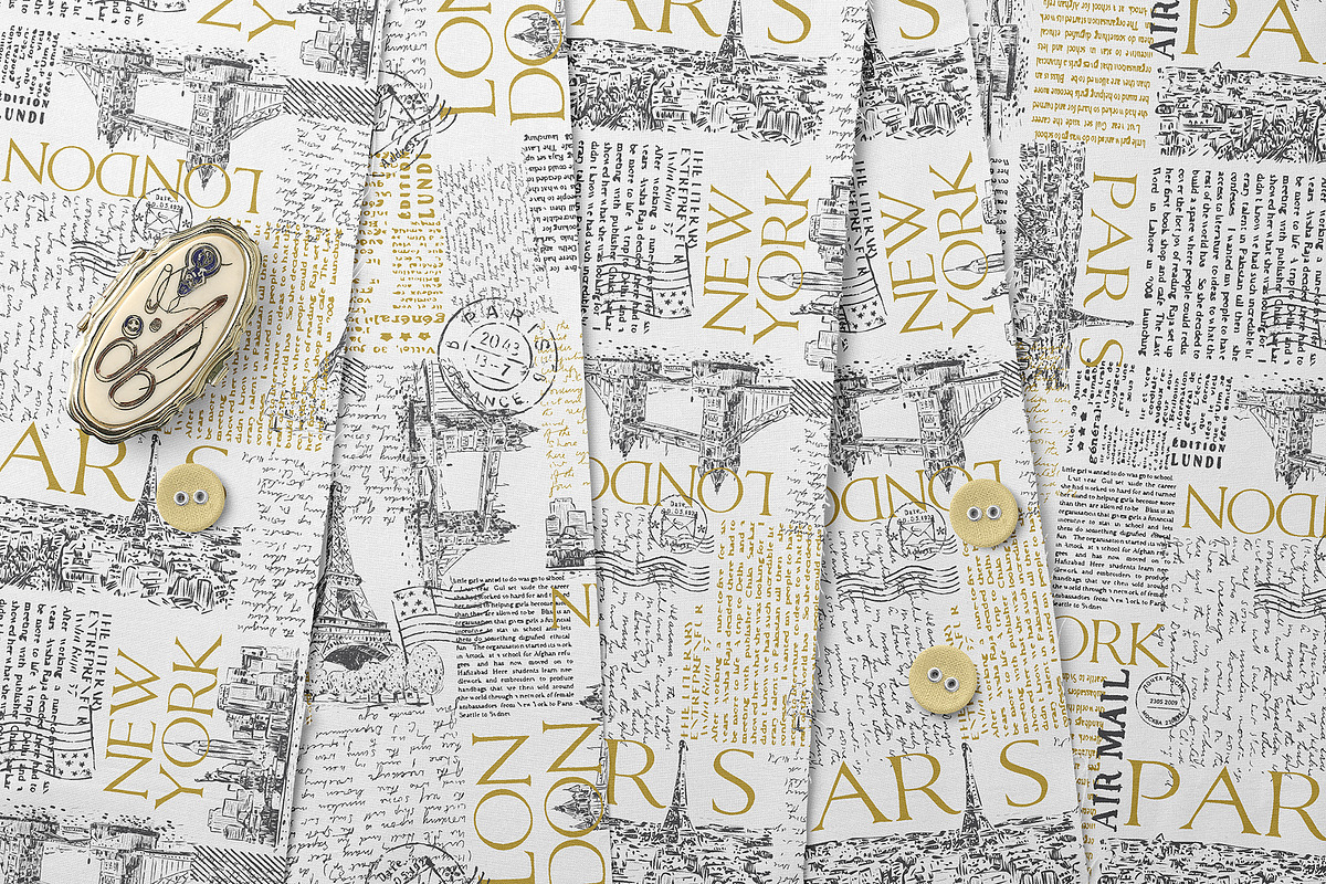 Vintage Travel Typography Pattern, a Pattern Graphic by StudioGlouna (Photo 6 of 7)