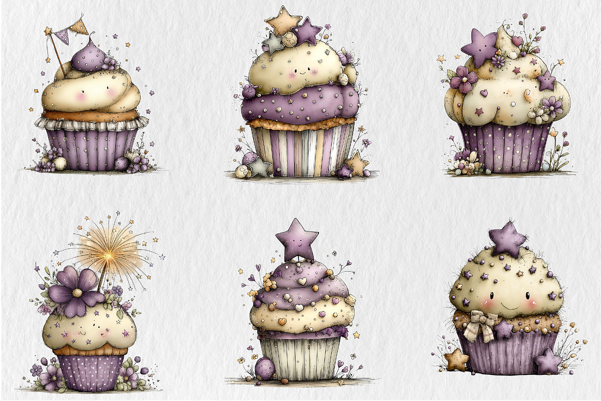 Whimsical4th of July Cupcake Clipart, a Seasonal Illustration by Rose Art (Photo 3 of 6)