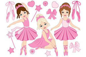 Vector Ballerina Girl Clipart