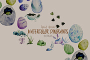 Hand drawn Watercolor Dinosaurs, a Pattern Graphic by Natsuhisui (Thumbnail 4 of 6)