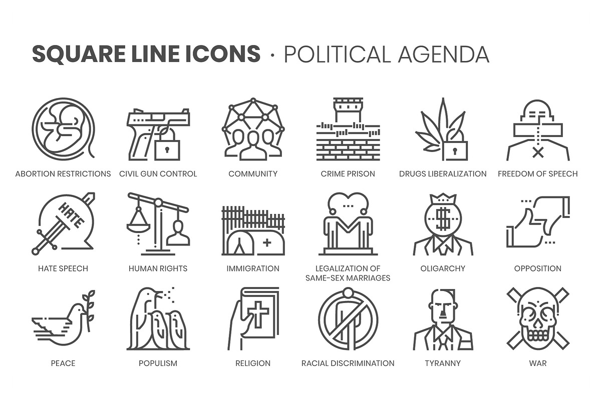 Square line icons, an Outline Icon by Howcolour (Photo 33 of 85)