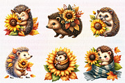 Autumn Hedgehog Clipart, an Illustration by CreationArt (Thumbnail 4 of 5)