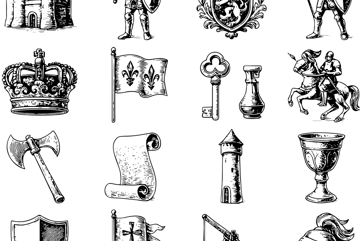 Medieval Kingdom Heraldry Set, an Object Graphic by RT Studio (Photo 3 of 4)