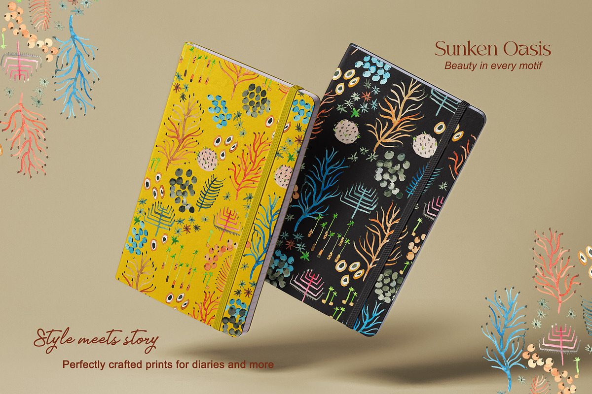 Sunken Oasis Prints & Patterns, a Pattern Graphic by GND ART STUDIO (Photo 3 of 8)