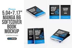 Manga B6 Softcover Book Mockup