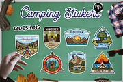 Camping Badges Stickers Pack Vol2, a Branding & Logo Template by JeksonGraphics (Thumbnail 1 of 8)