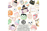 Halloween Cookie Clipart: Watercolor, an Illustration by CharmClipart (Thumbnail 1 of 8)