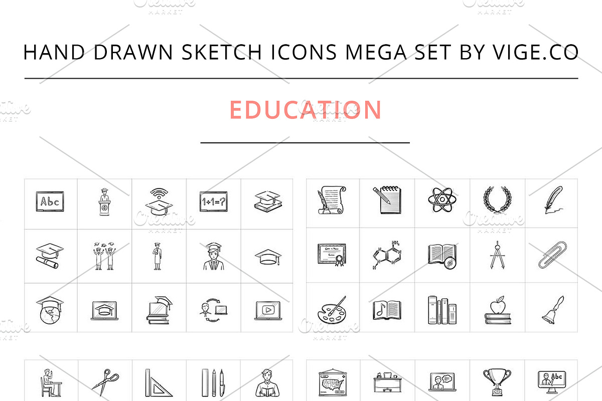 Hand drawn sketch vector icons, an Icon by Visual Generation (Photo 5 of 16)