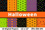 Halloween Digital Papers 2, a Pattern Graphic by The Digital Download Shop (Thumbnail 1 of 2)