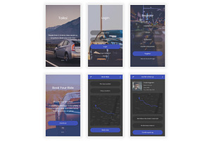 Taxi & Cab Booking UI Kit Figma