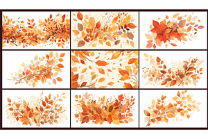 Autumn leaves poster. Abstract fall, an Illustration by Stock-Smart-Start