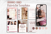 Hairdresser Instagram Posts Salon, a Social Media Template by HAYAG Creatives (Thumbnail 1 of 6)