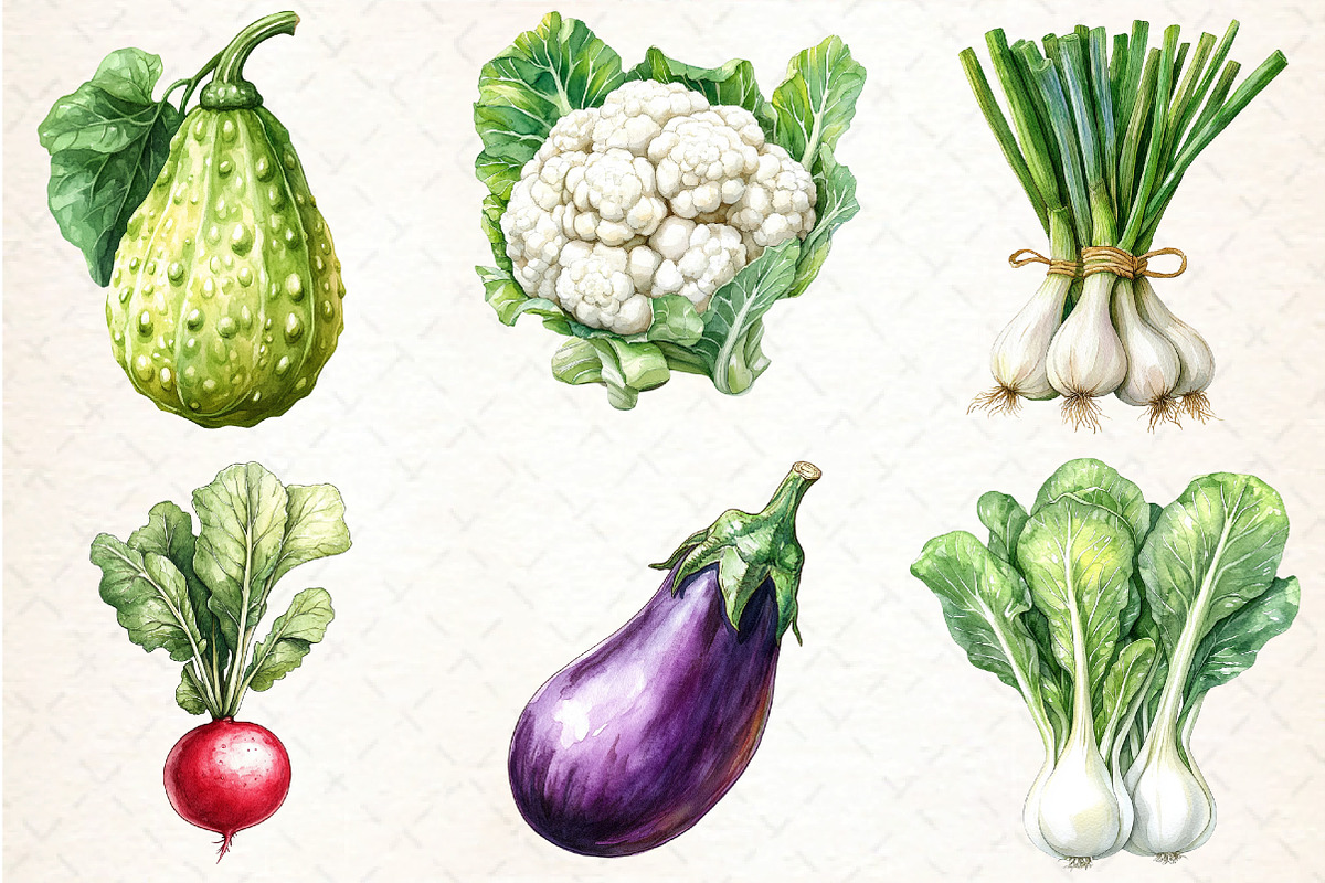 Watercolor Vegetables Clipart Bundle, an Illustration by DreamCafeArt (Photo 3 of 9)