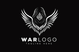 War Girl Logo, a Branding & Logo Template by Xoovion